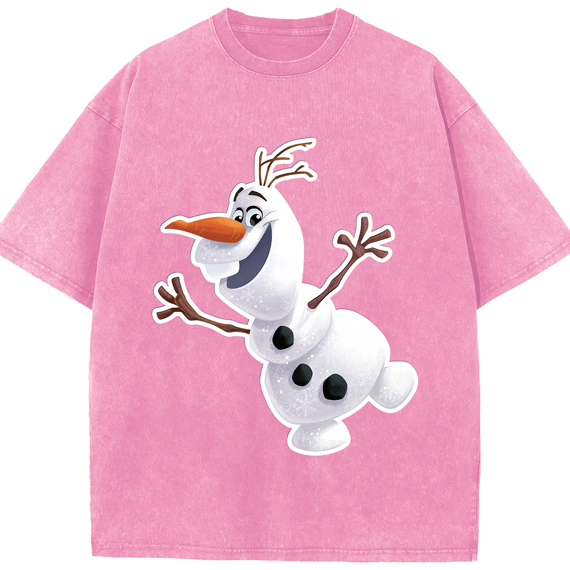 （画像用） アナと雪の女王 アンナ エルサ Frozen Anna Elsa 綿100% ヴィンテージ風 半袖Tシャツ（フロントプリント）